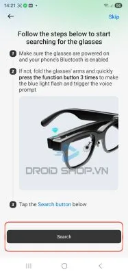 Tap the search button in the Hi Rokid app
