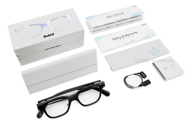 Rokid Glasses complete package — glasses, case, cable, documentation