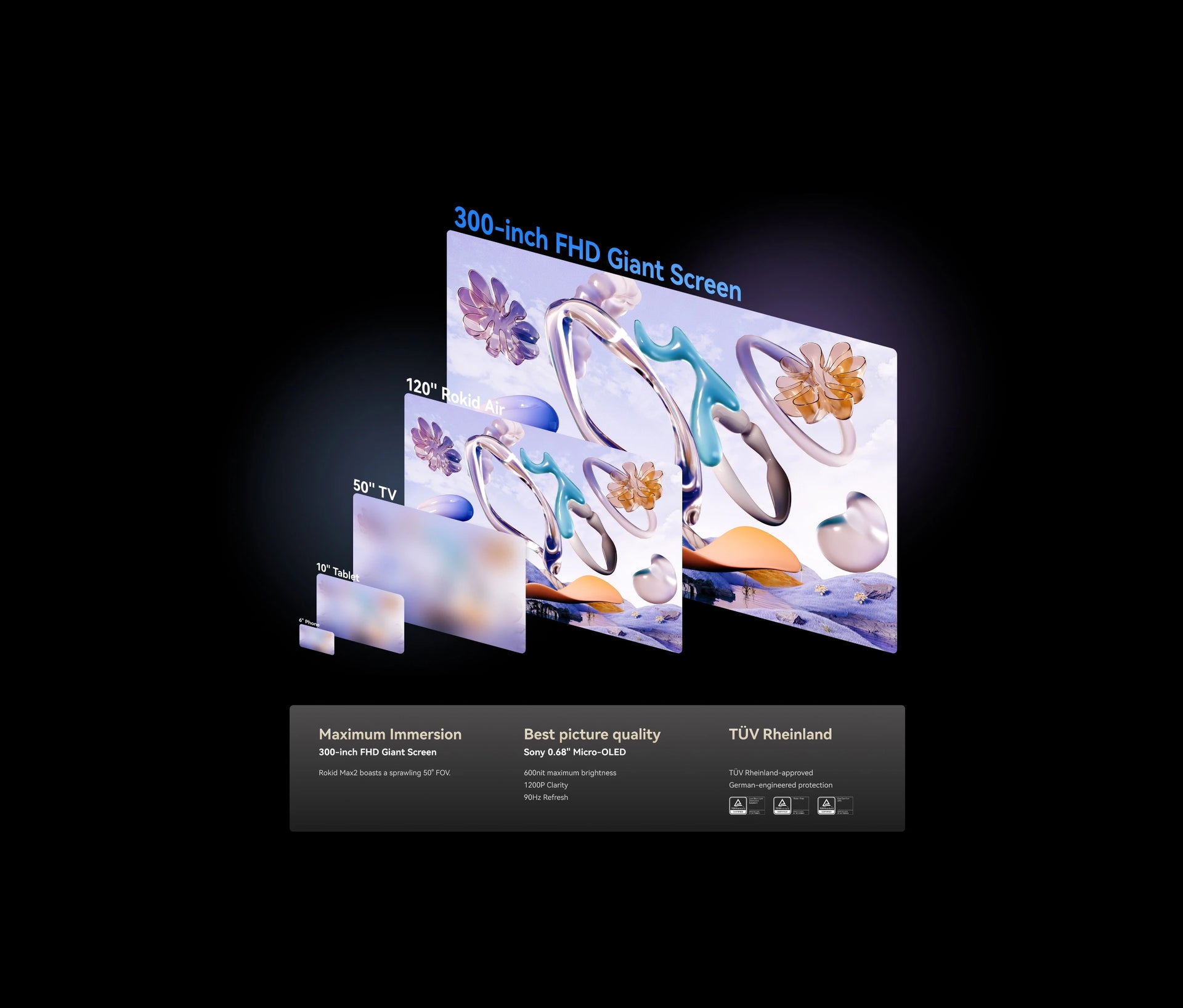 Virtual 300-inch display Rokid Max 2